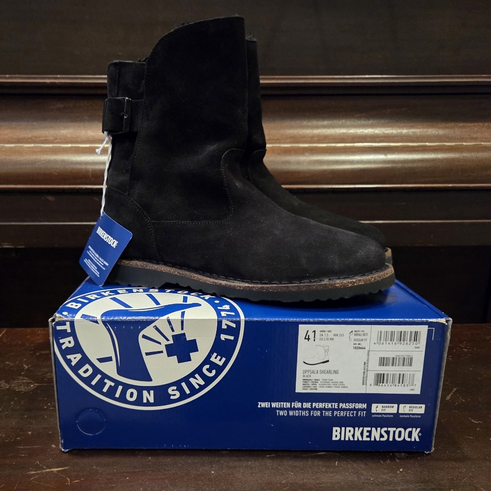 Birkenstock Black Uppsala Shearling Suede Ankle Boots